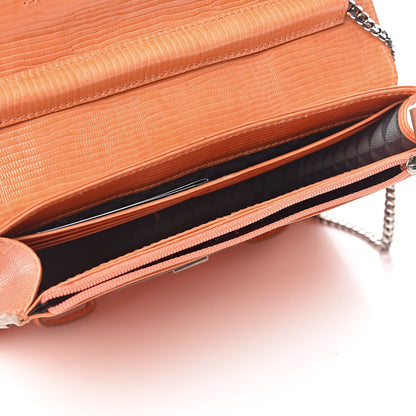 Proenza Schouler Calfskin Lizard Embosed Lizard PS1 Large Chain Wallet Grapefruit 5 of 11