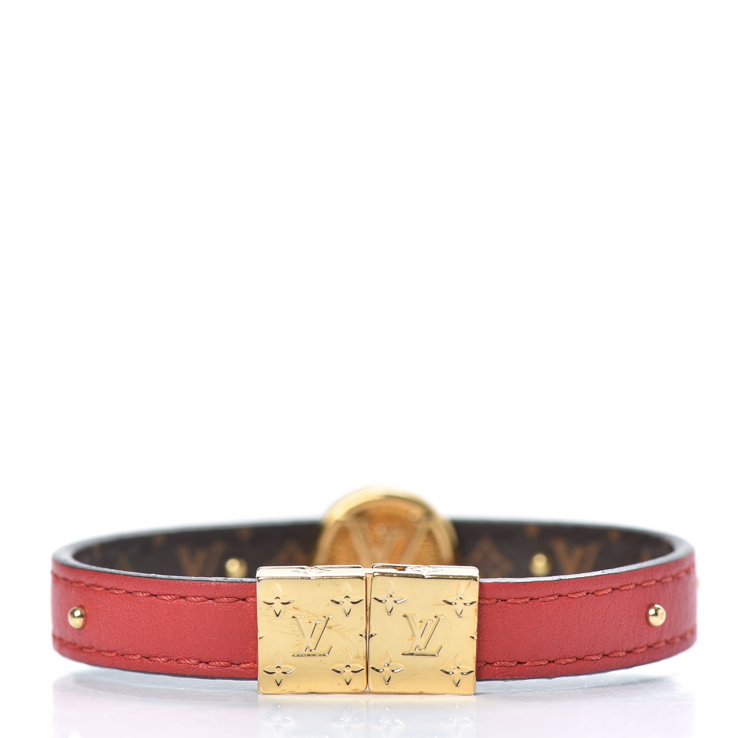 Louis Vuitton Monogram LV Circle Reversible Bracelet 17 Rouge 3 of 4