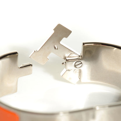 Hermes Enamel Wide Clic Clac H Bracelet GM Orange 5 of 6