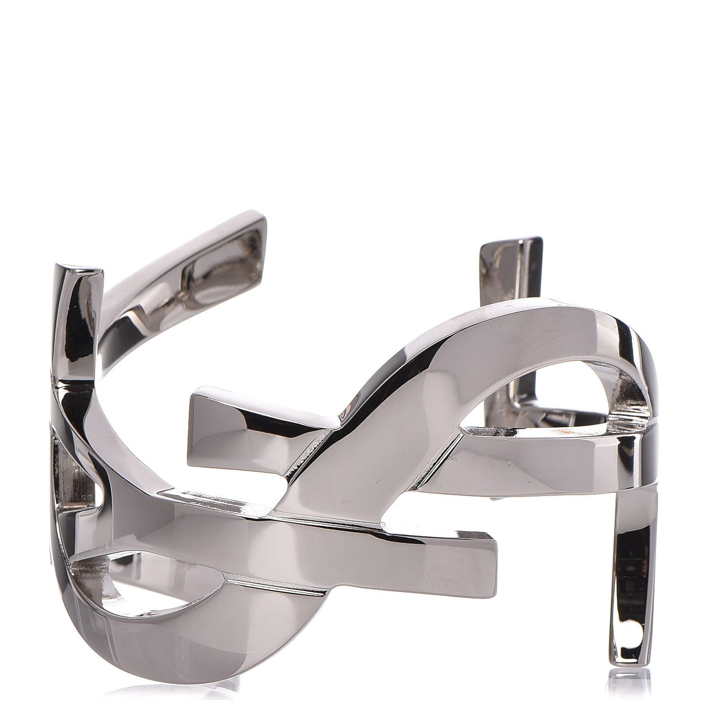 Brass Monogram Medium Cuff Bracelet Palladium