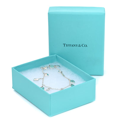 Tiffany Sterling Silver Enamel Love Notes Charm Bracelet Blue 6 of 6