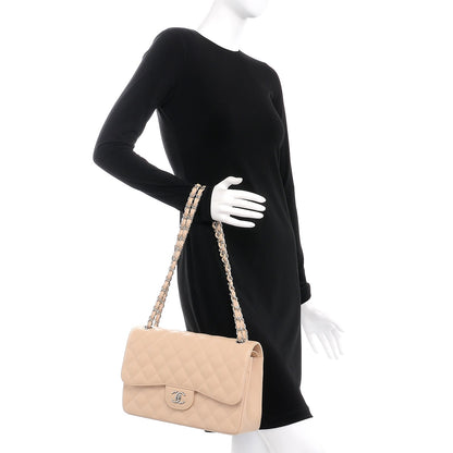 Chanel Caviar Quilted Jumbo Double Flap Beige Clair 2 of 8