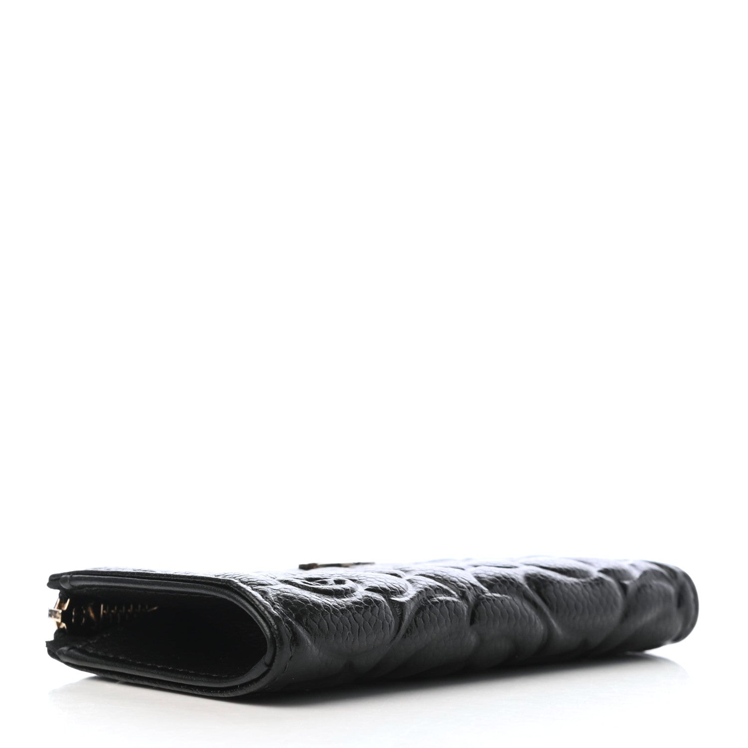 Chanel Caviar Camellia Embossed Key Holder Case Black 4 of 8