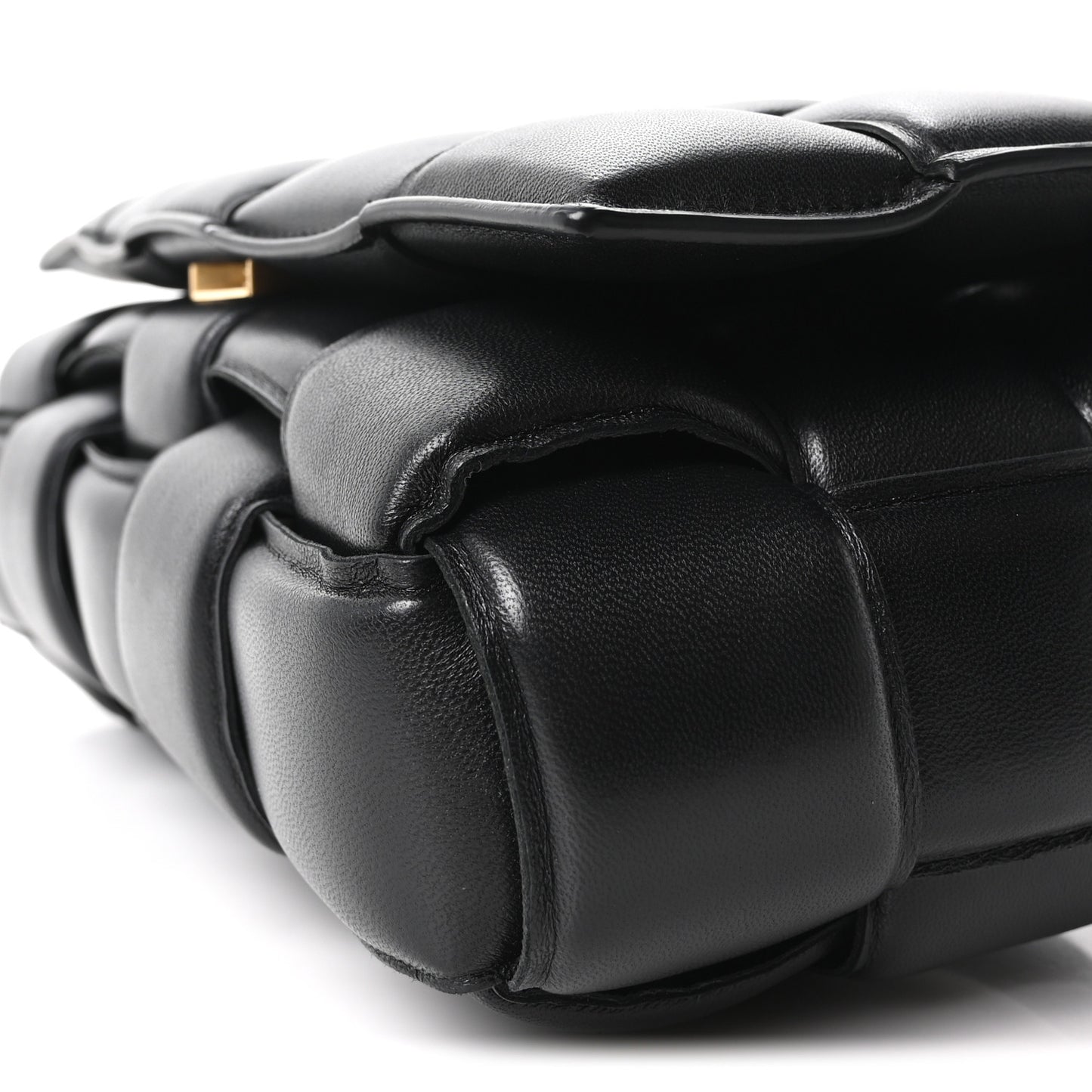 Nappa Maxi Intreccio Padded Cassette Crossbody Bag Black Black