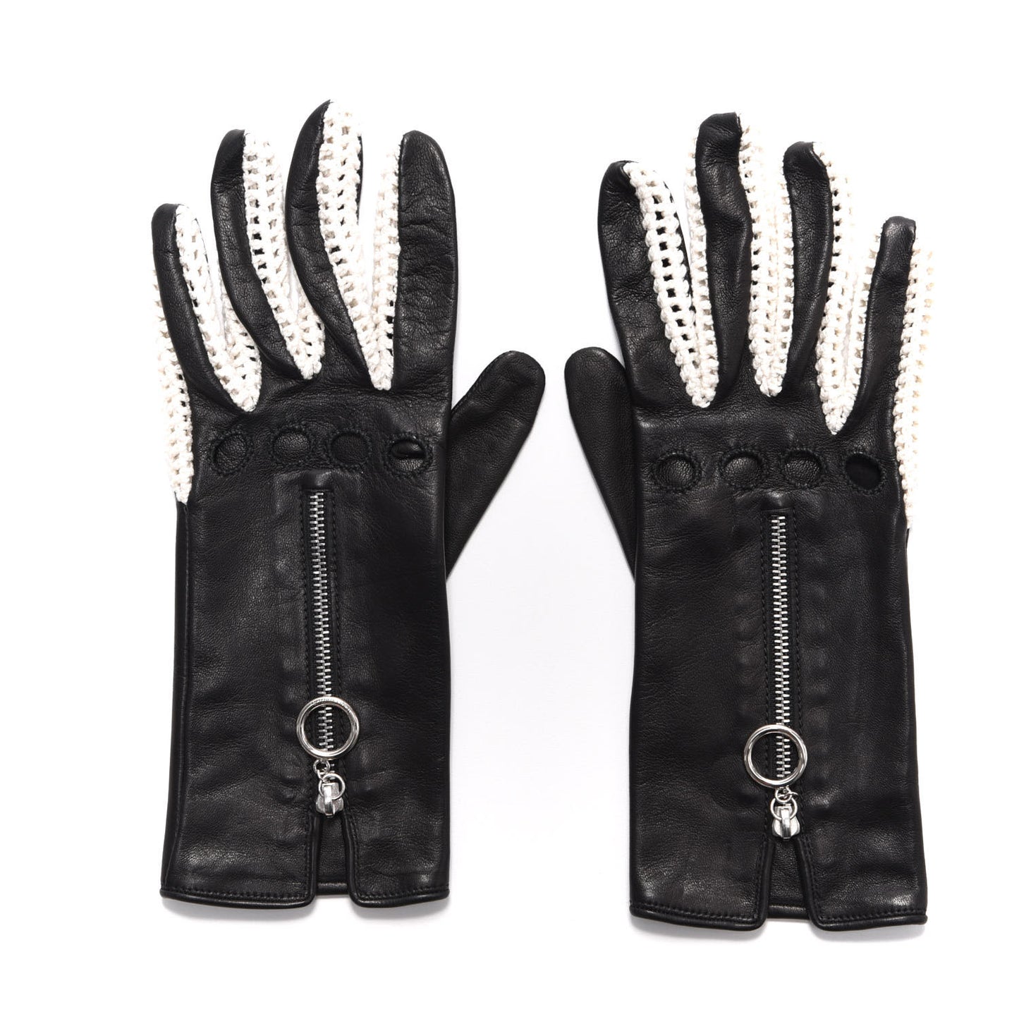 Lambskin Knit Gloves Black