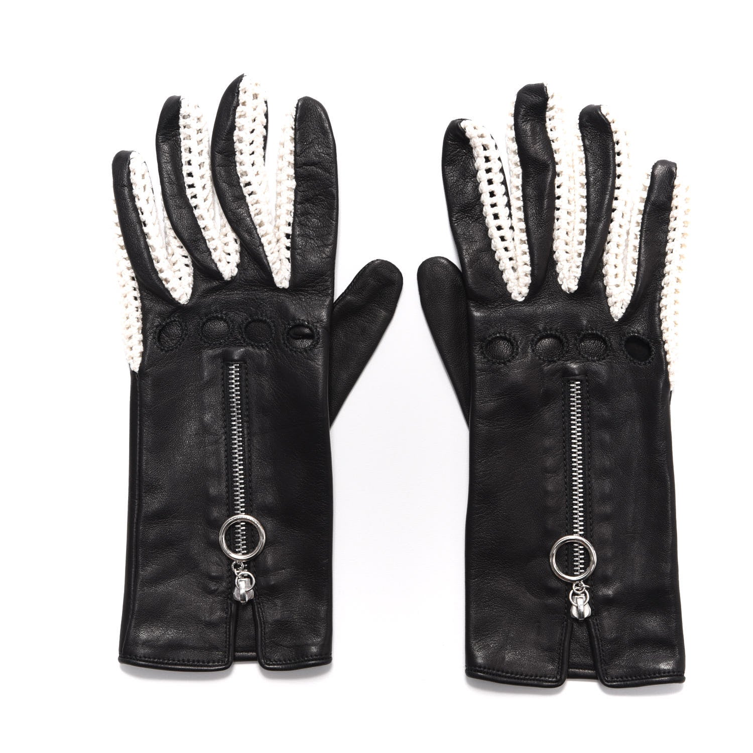 Louis Vuitton Lambskin Knit Gloves Black 1 of 5