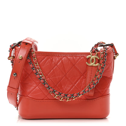 Chanel Aged Calfskin Quilted Small Gabrielle Hobo Coral 1 of 10