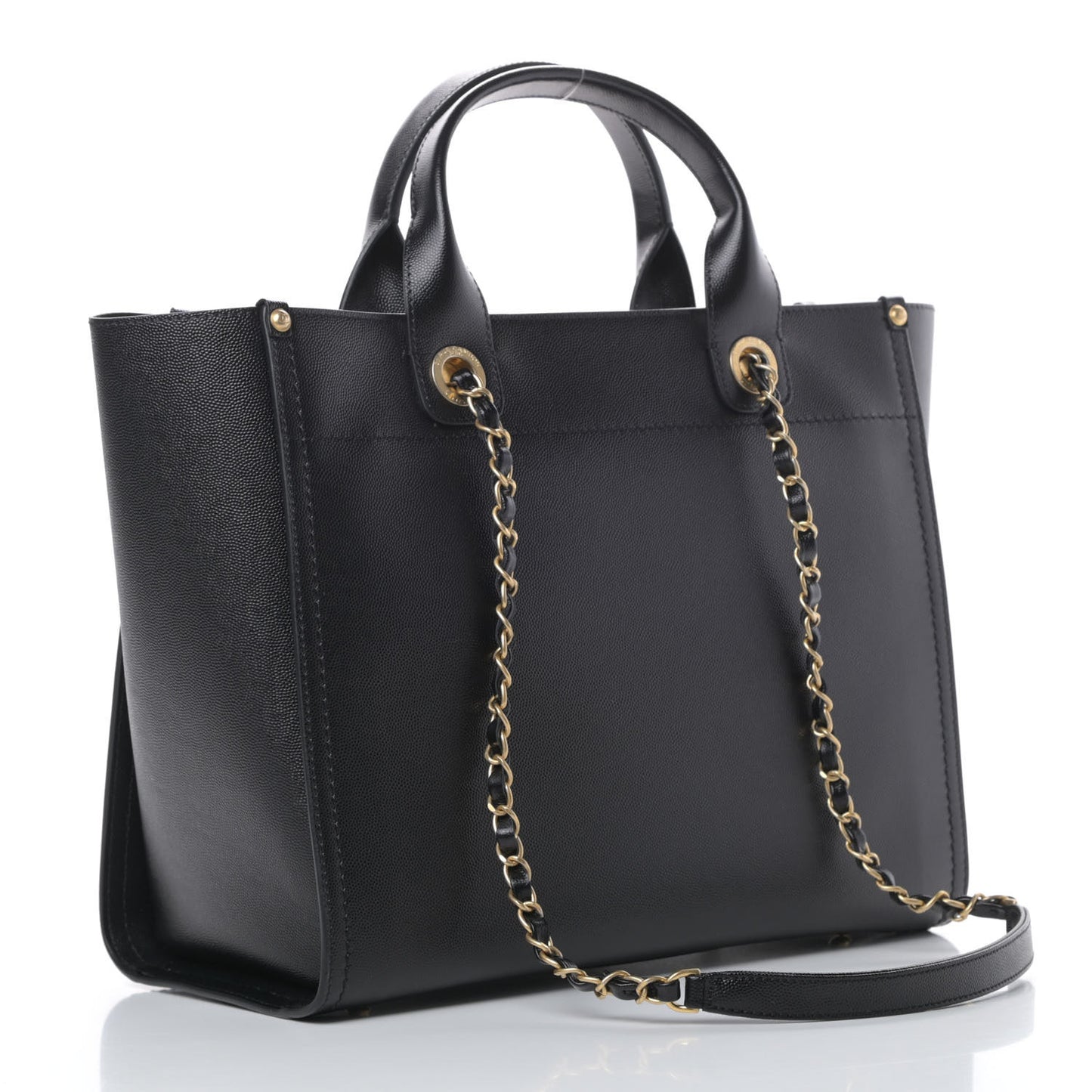 Caviar Small Studded Deauville Tote Black