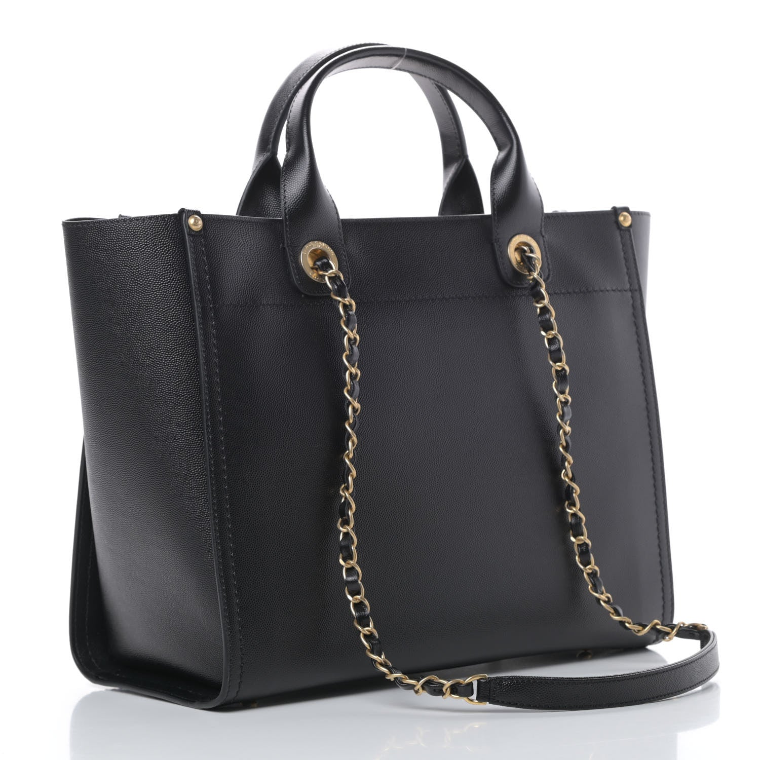 Chanel Caviar Small Studded Deauville Tote Black 3 of 11