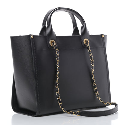 Chanel Caviar Small Studded Deauville Tote Black 3 of 11