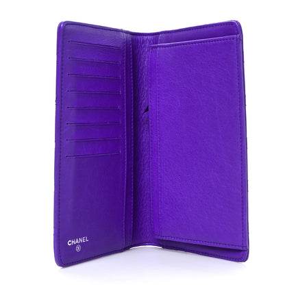 Chanel Calfskin Stitched Fancy CC Yen Wallet Purple 5 of 7