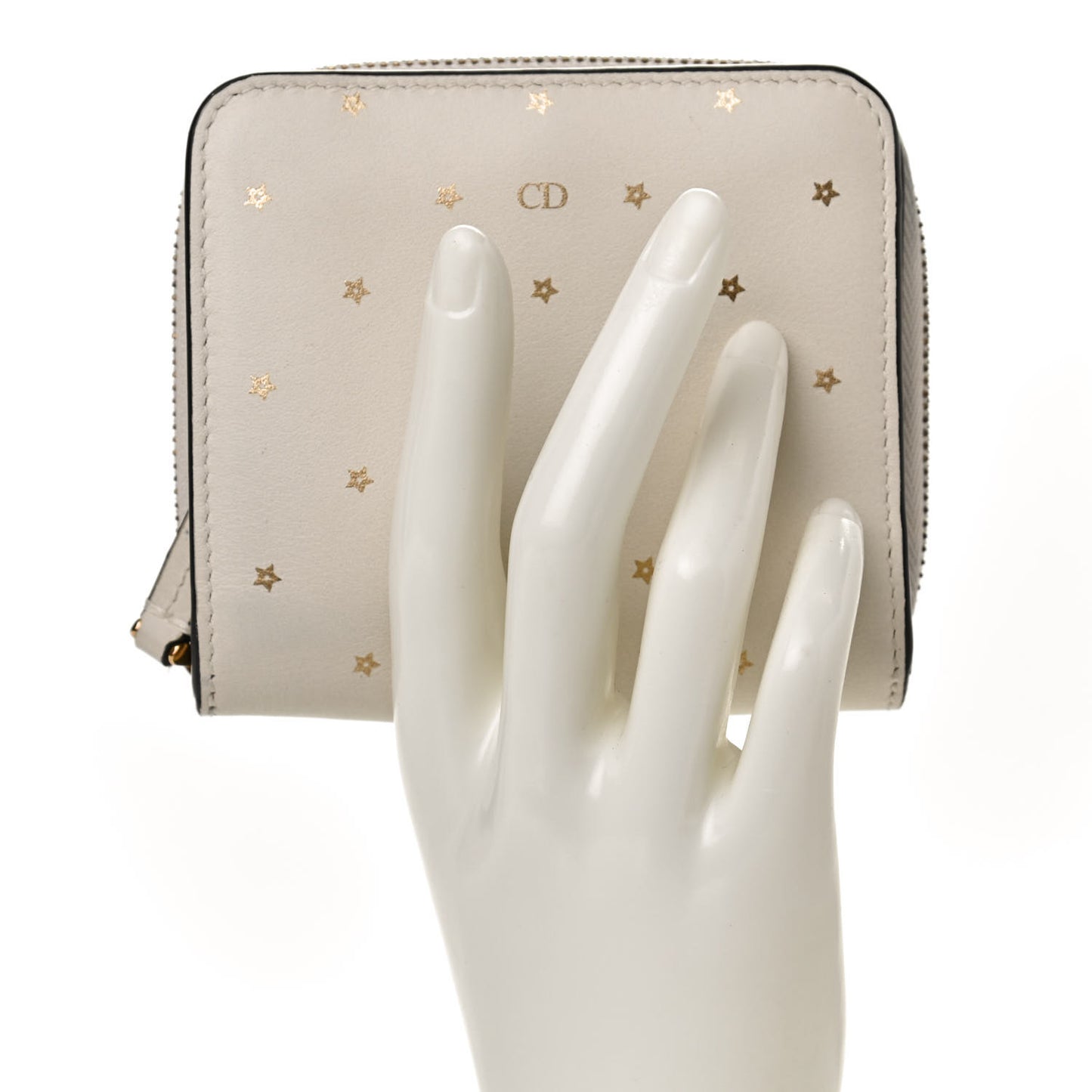 Calfskin Stars Voyageur French Wallet White Gold
