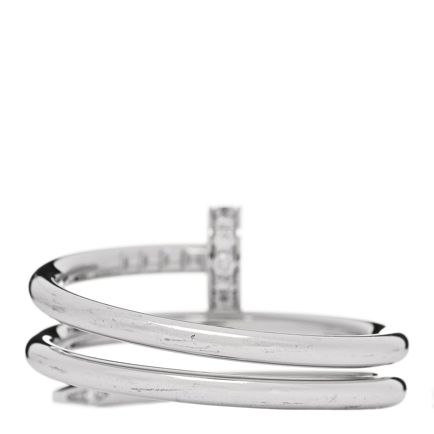 18K White Gold Diamond Double Juste Un Clou Ring 53 6.25