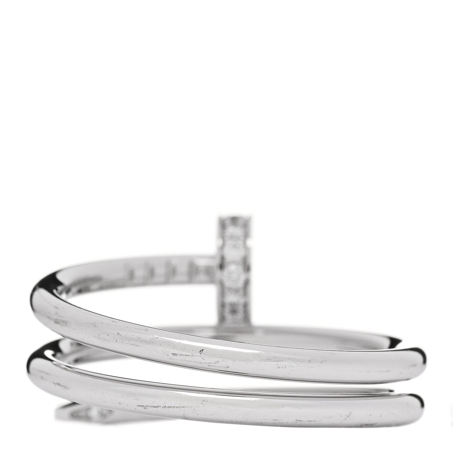 Cartier 18K White Gold Diamond Double Juste Un Clou Ring 53 6.25 3 of 6