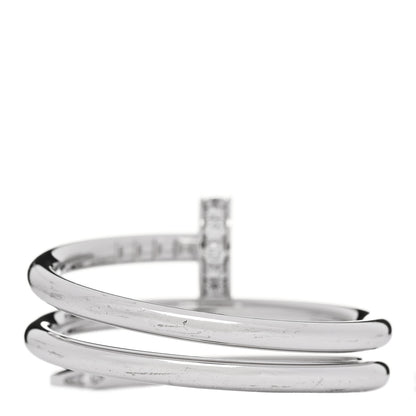 Cartier 18K White Gold Diamond Double Juste Un Clou Ring 53 6.25 3 of 6