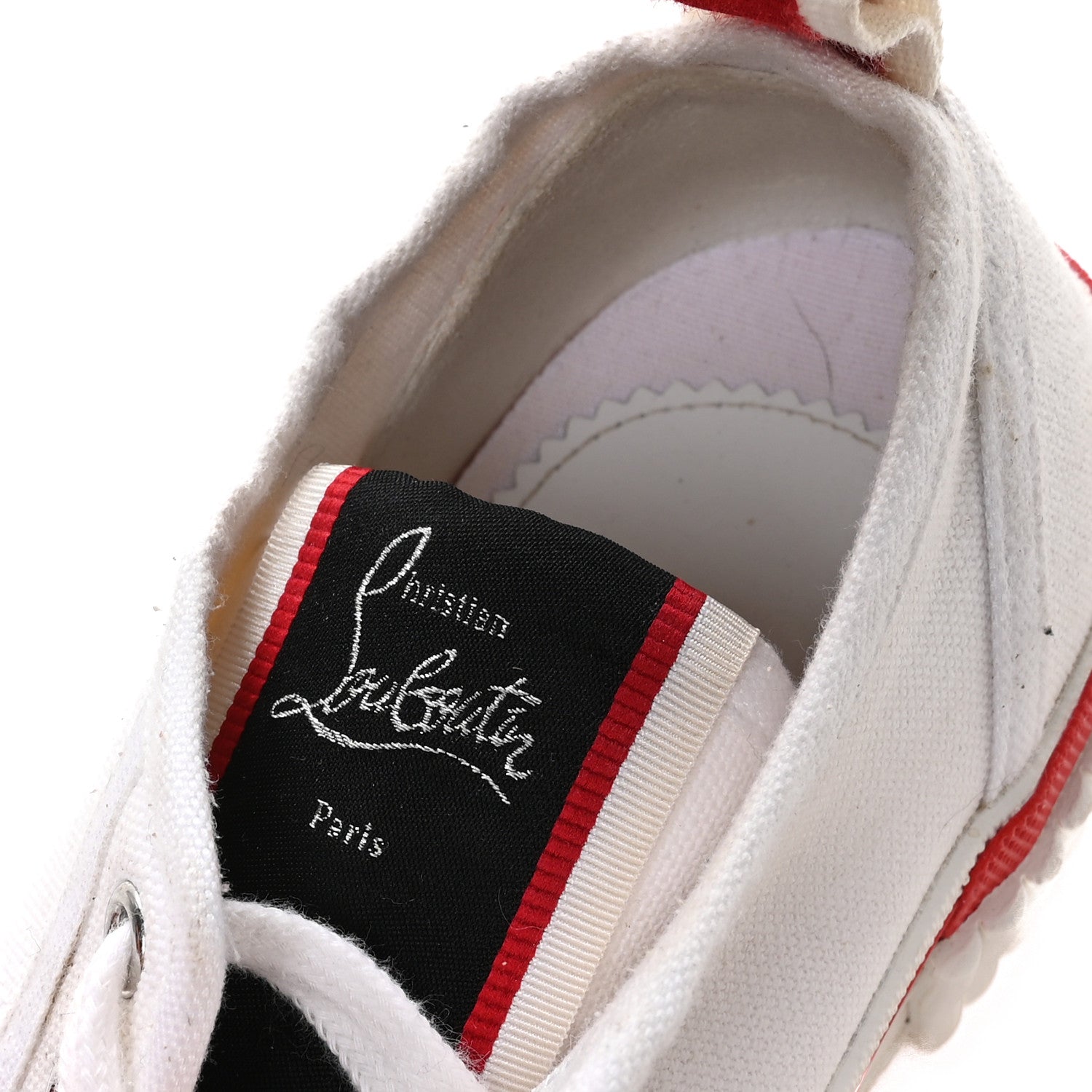 Christian Louboutin Canvas Pedro Womens Flat Sneakers 37.5 White 7 of 8