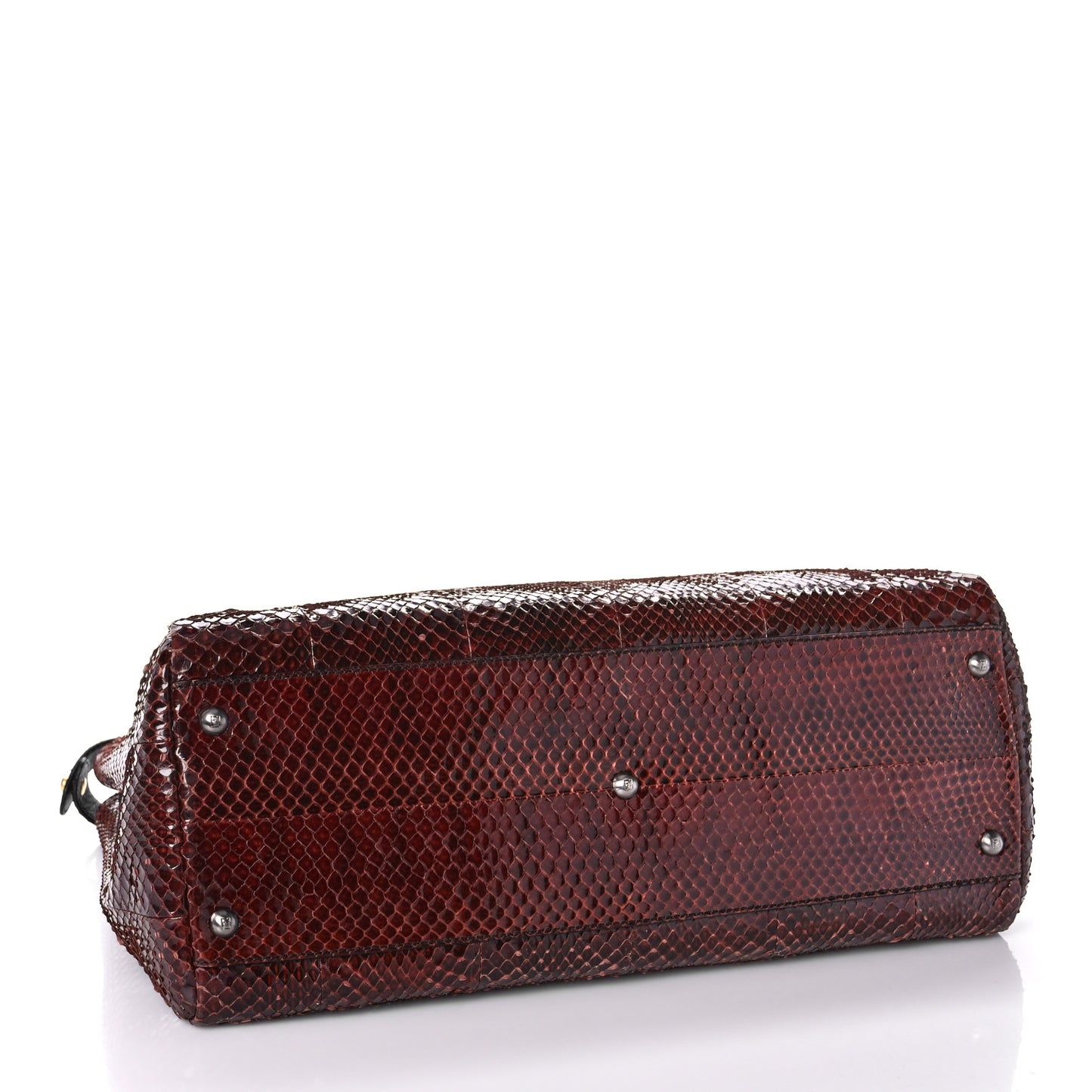 Snakeskin Medium Peekaboo Iconic Satchel Burgundy