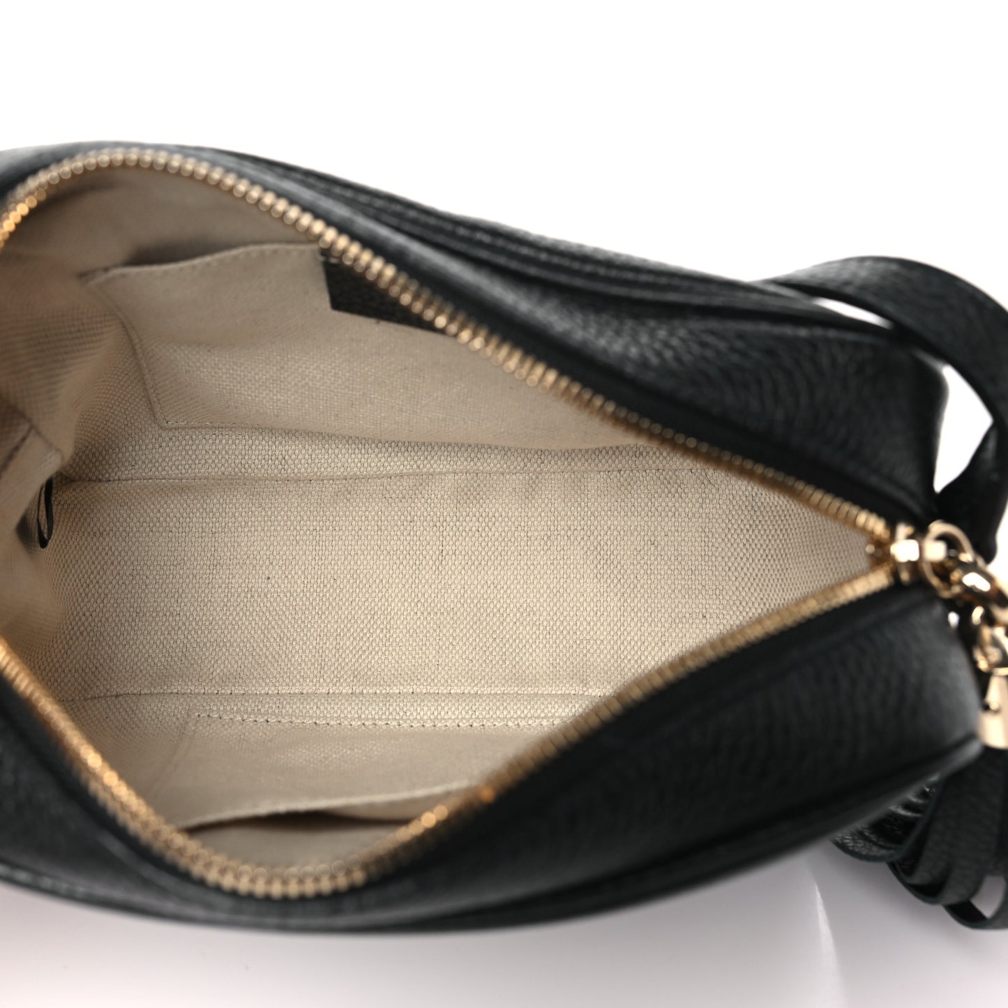 Pebbled Calfskin Small Soho Disco Bag Black