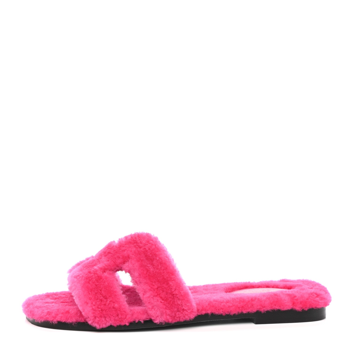 Hermes Woolskin Oran Sandals 38 Rose Fuchsia 1 of 7
