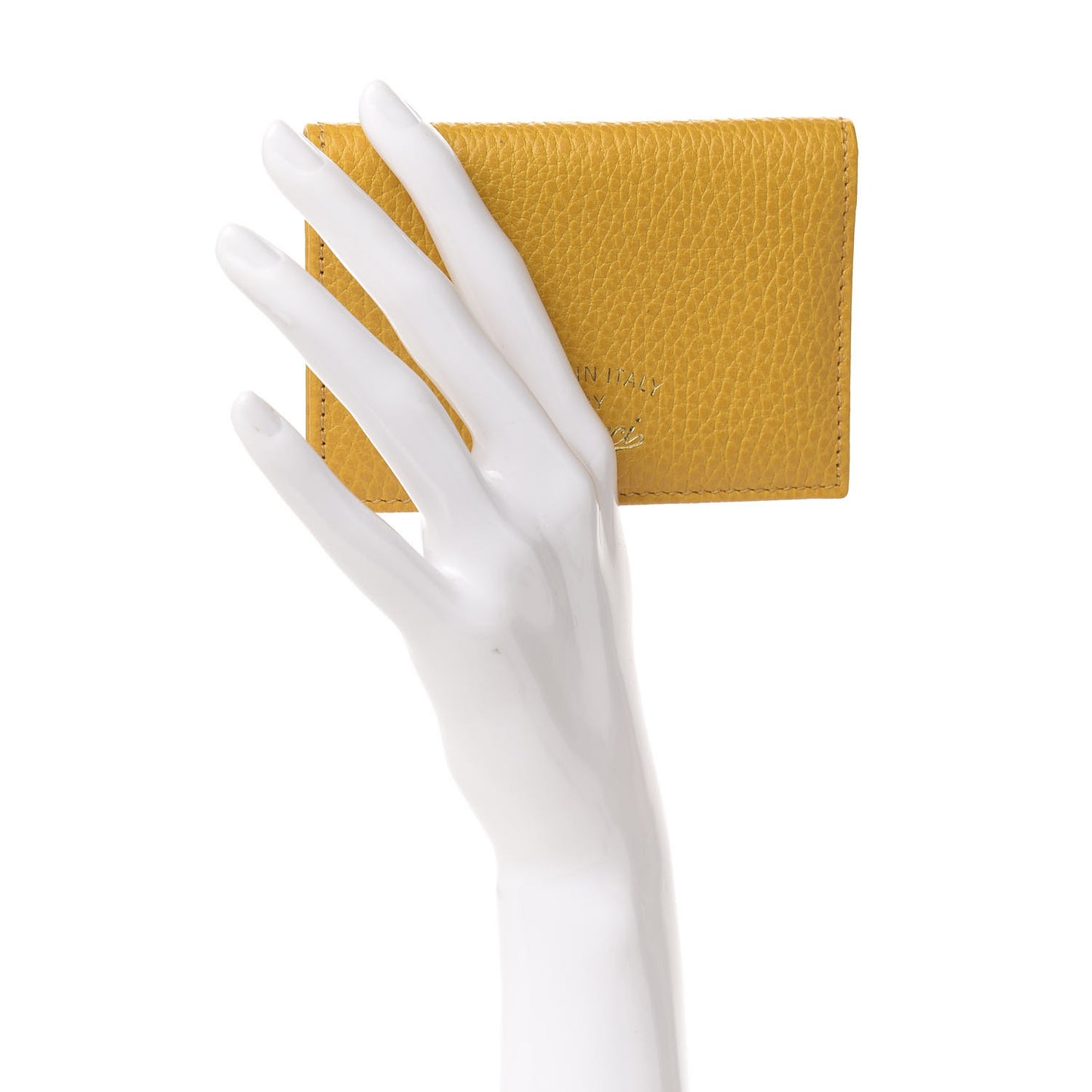 Dollar Calfskin Swing Train Pass Card Case Yellow