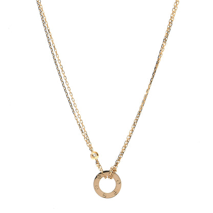 Cartier 18K Yellow Gold 2 Diamond LOVE Necklace 1 of 6