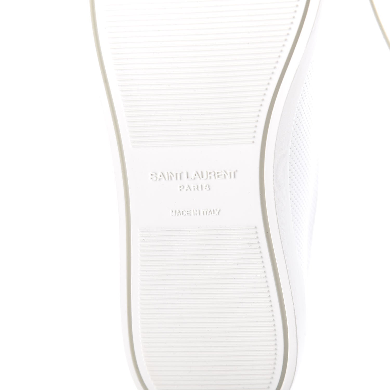 Saint Laurent Perforated Calfskin Zebra Print Andy Low Top Sneakers 38.5 White 9 of 11