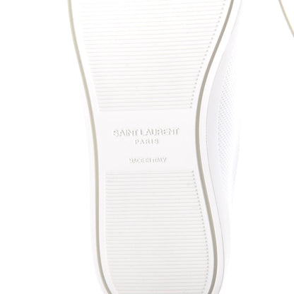 Saint Laurent Perforated Calfskin Zebra Print Andy Low Top Sneakers 38.5 White 9 of 11