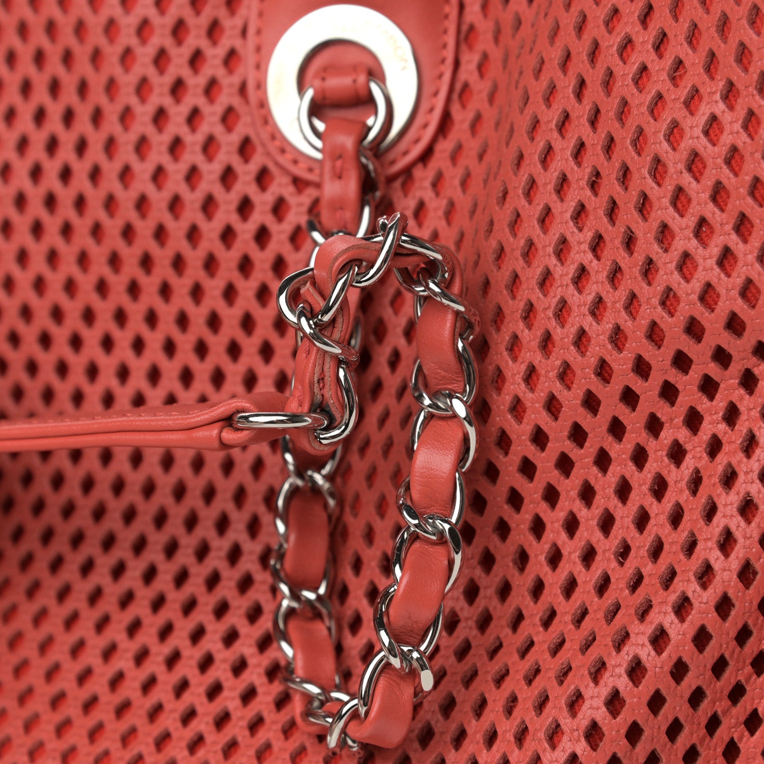 Chanel Calfskin Perforated Up In The Air Tote Red 12 of 12