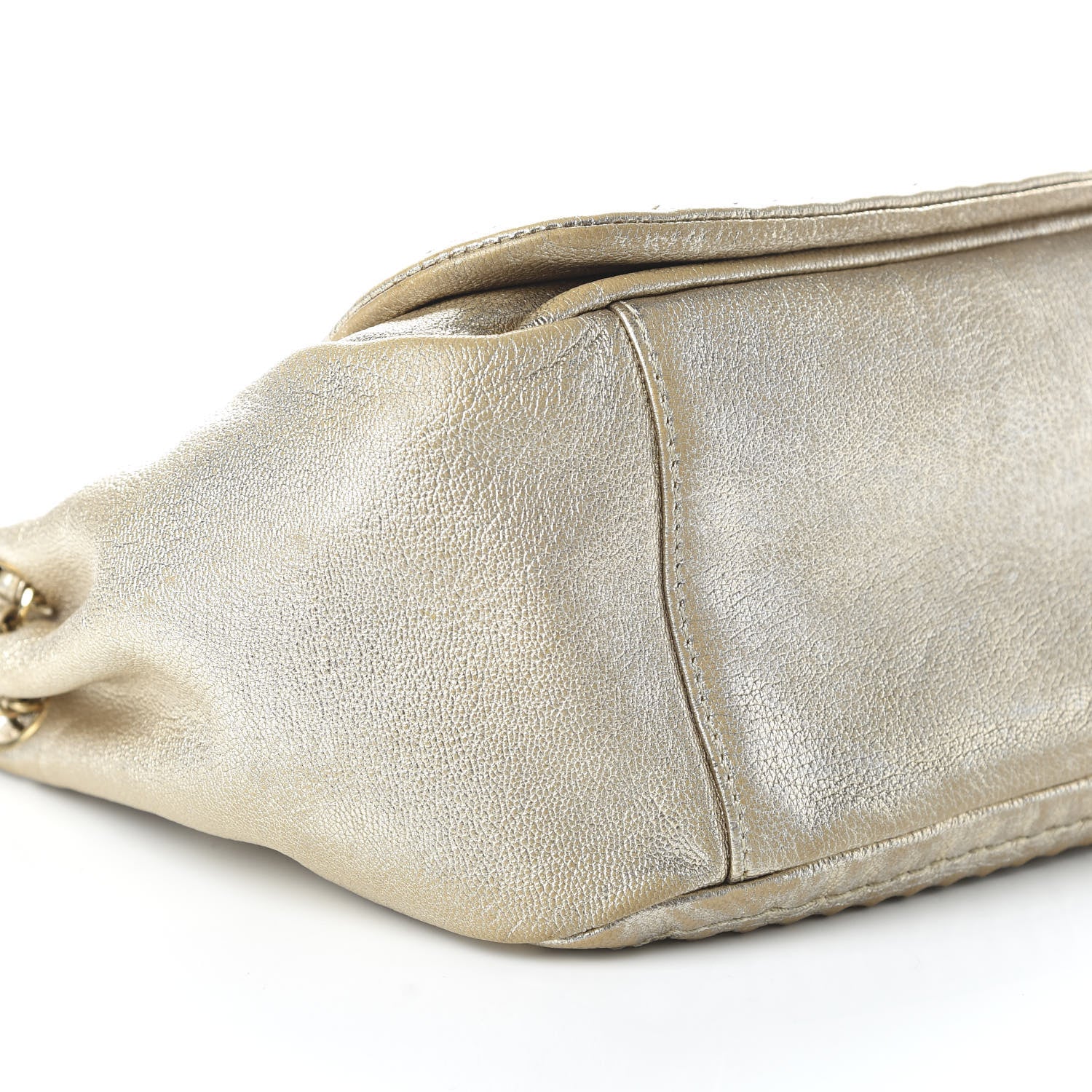 Chanel Metallic Goatskin Luxe Ligne Flap Light Gold 6 of 12