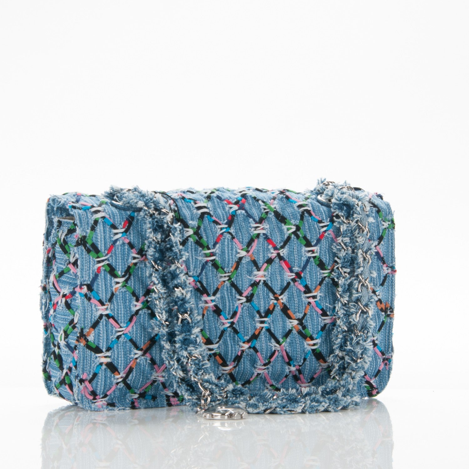 Chanel Woven Denim Medium Flap Multicolor 3 of 7
