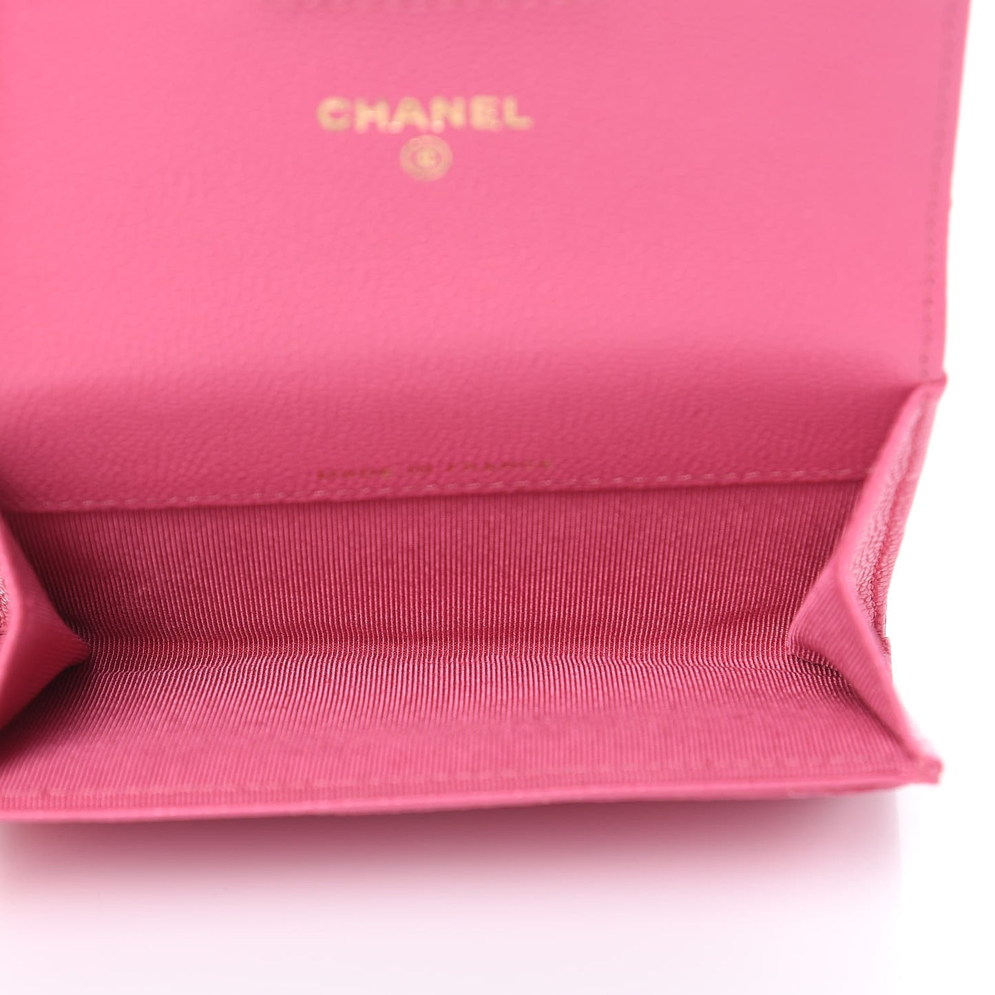 Caviar Quilted Flap Card Holder Pink