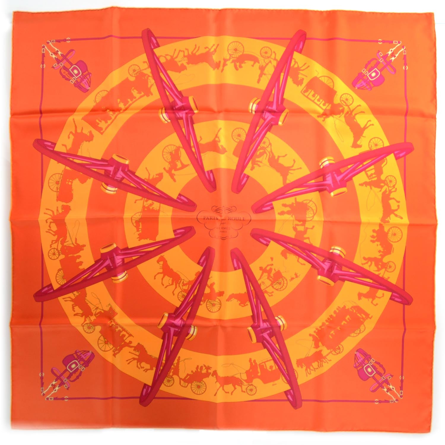 Hermes Silk Paris Qui Roule Scarf 90 1 of 7