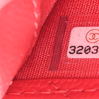 Chanel Caviar Quilted Card Holder Red 8 of 9
