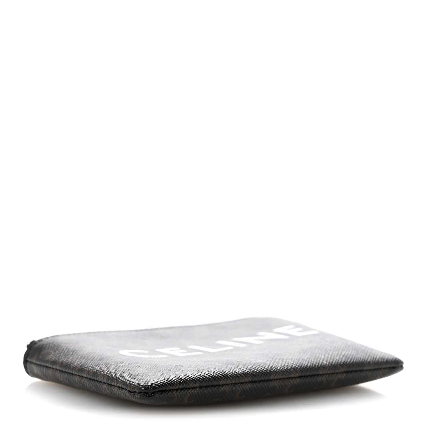 Celine Triomphe Canvas Logo Coin and Card Pouch With Hook Black 4 of 10