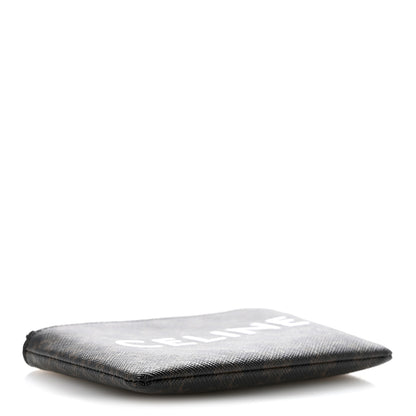 Celine Triomphe Canvas Logo Coin and Card Pouch With Hook Black 4 of 10