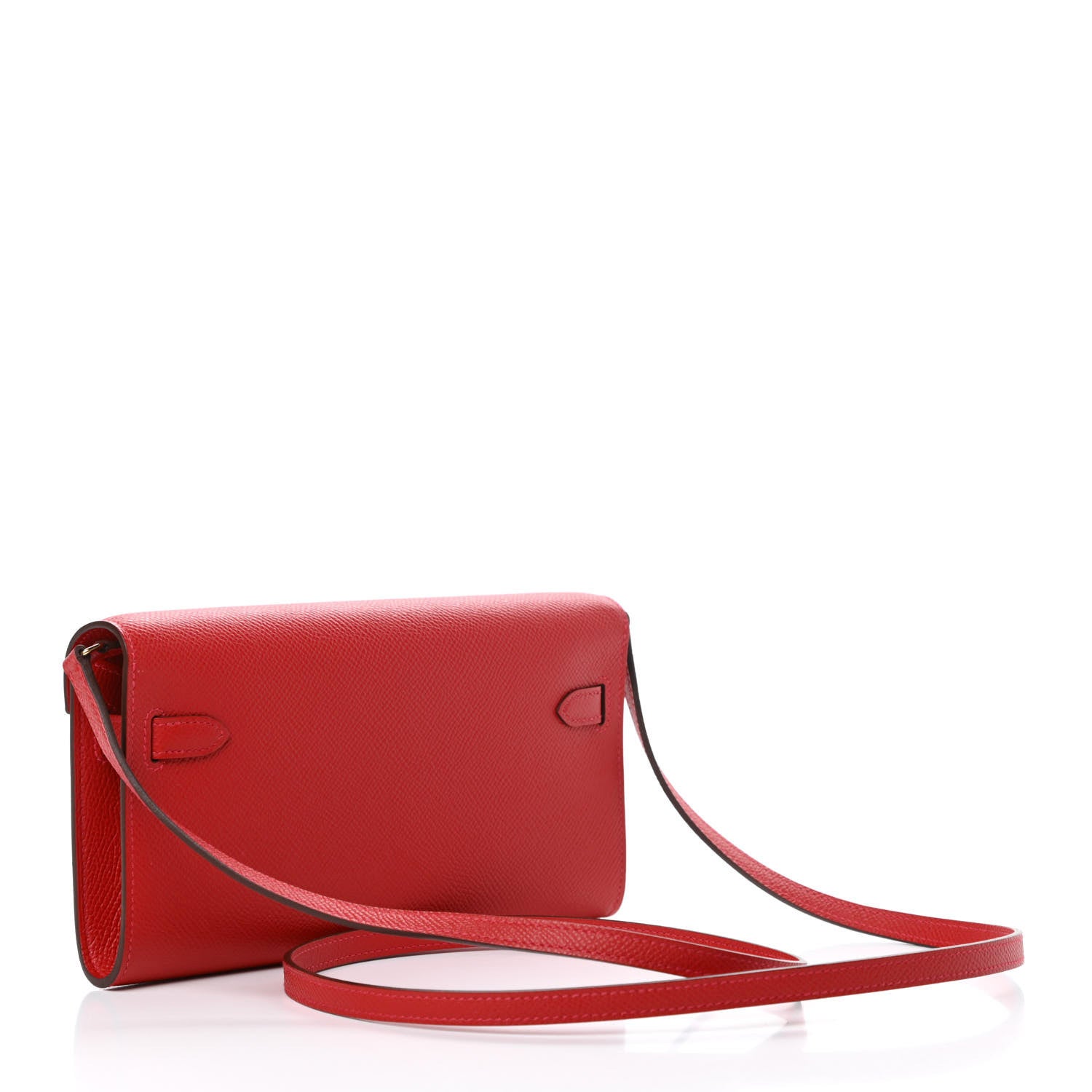 Hermes Epsom Kelly Wallet To Go Rouge Casaque 3 of 11