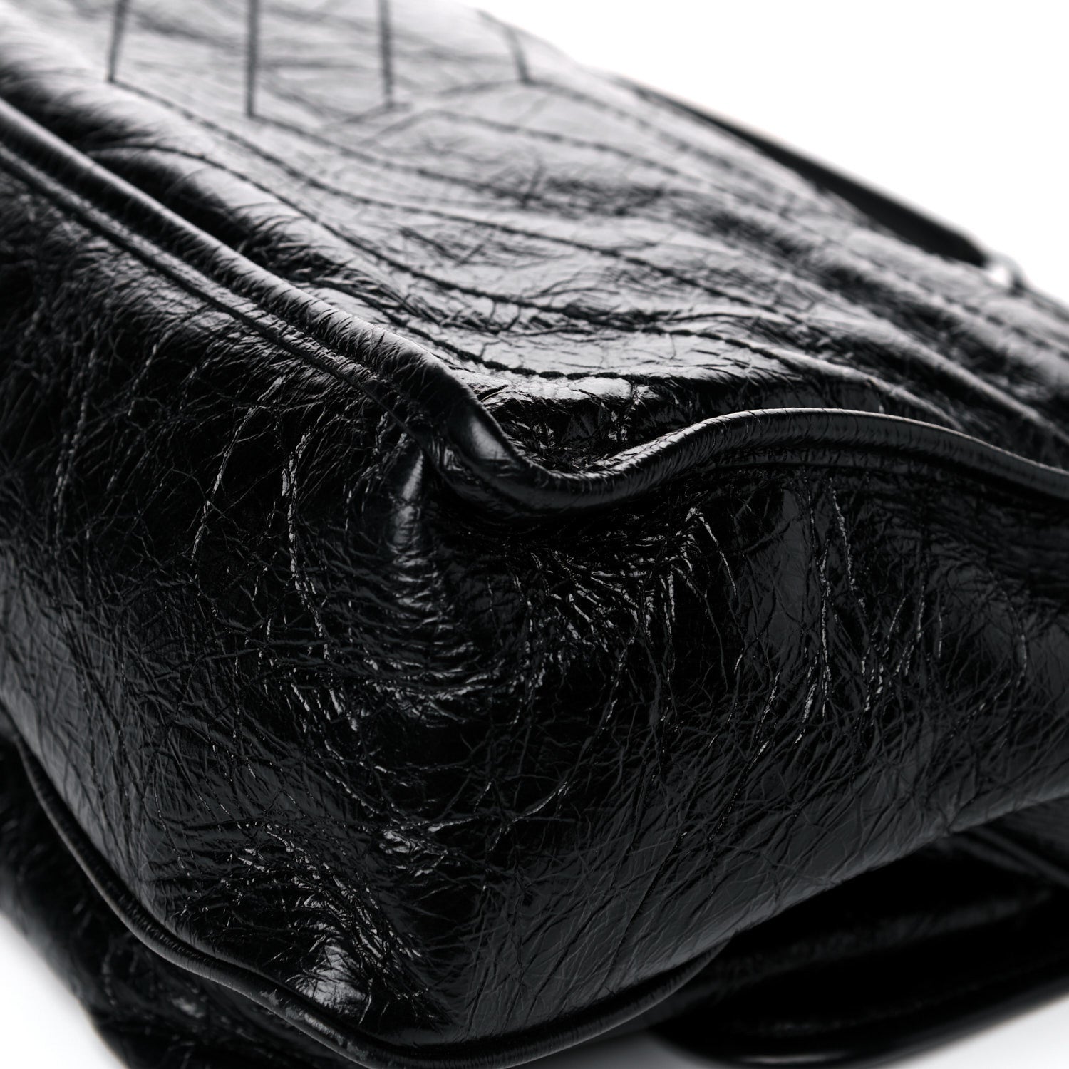 Saint Laurent Crinkled Calfskin Matelasse Monogram Medium Niki Chain Satchel Black 13 of 15