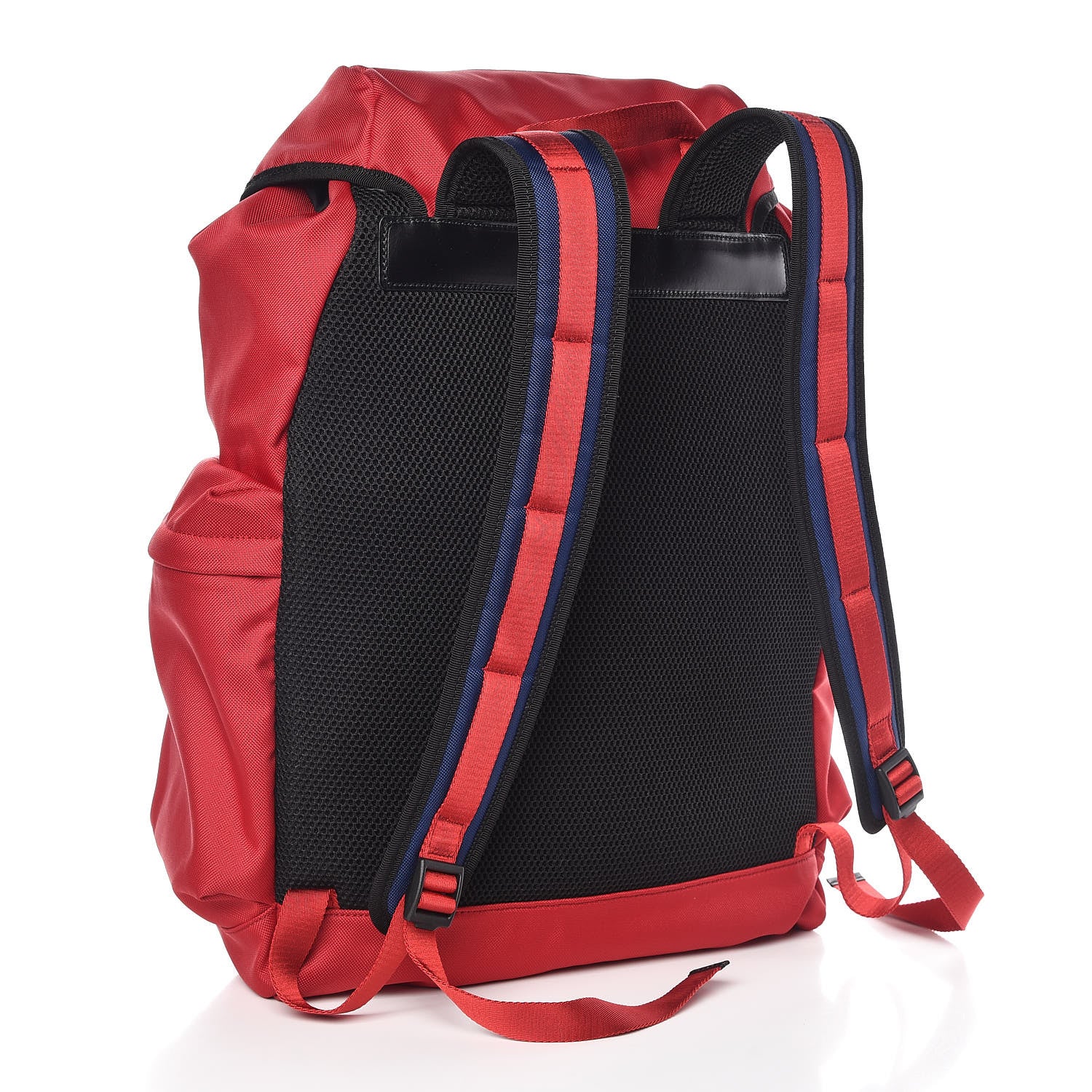 Gucci Techno Canvas Web Double Buckle Backpack Red 3 of 9