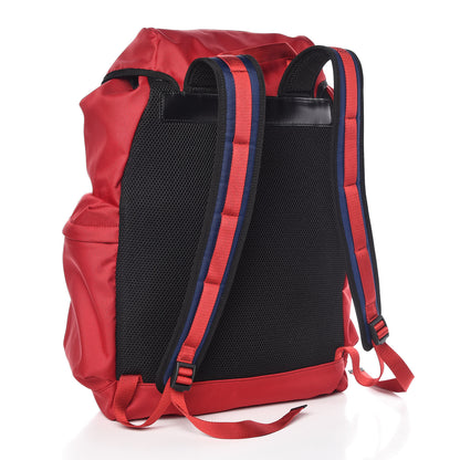 Gucci Techno Canvas Web Double Buckle Backpack Red 3 of 9