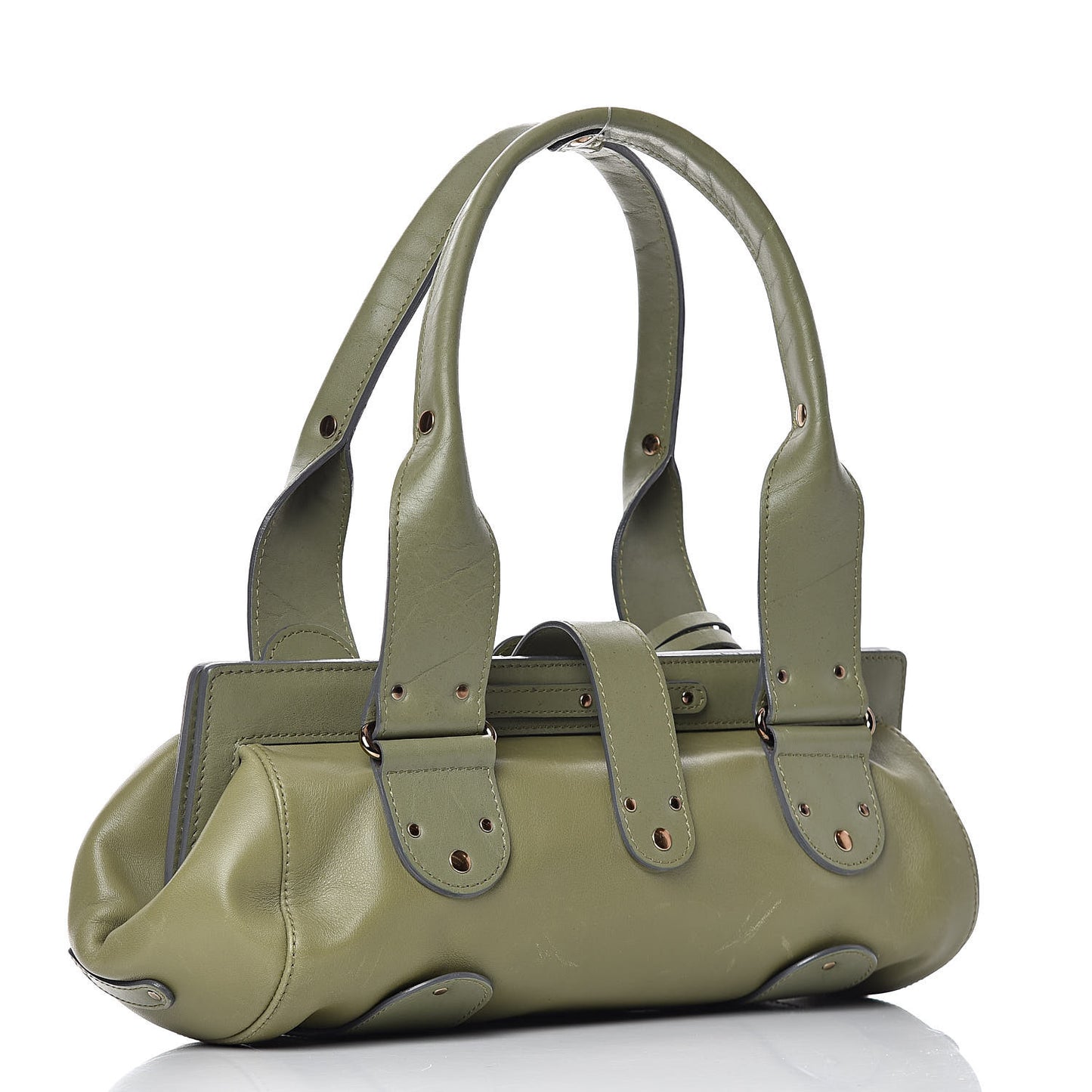 Calfskin Paddington Satchel Green