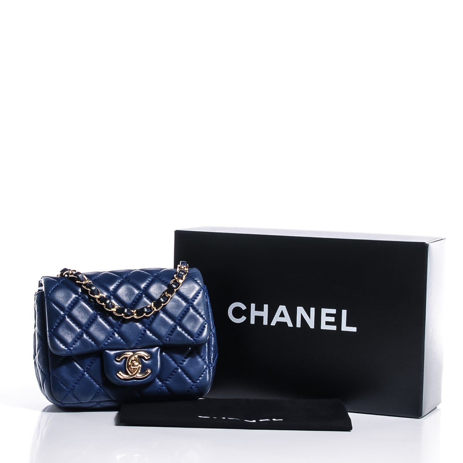 Chanel Lambskin Quilted Mini Square Flap Blue 8 of 8