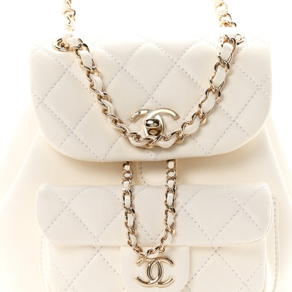 Chanel Lambskin Quilted Small Duma Drawstring Backpack White 8 of 10