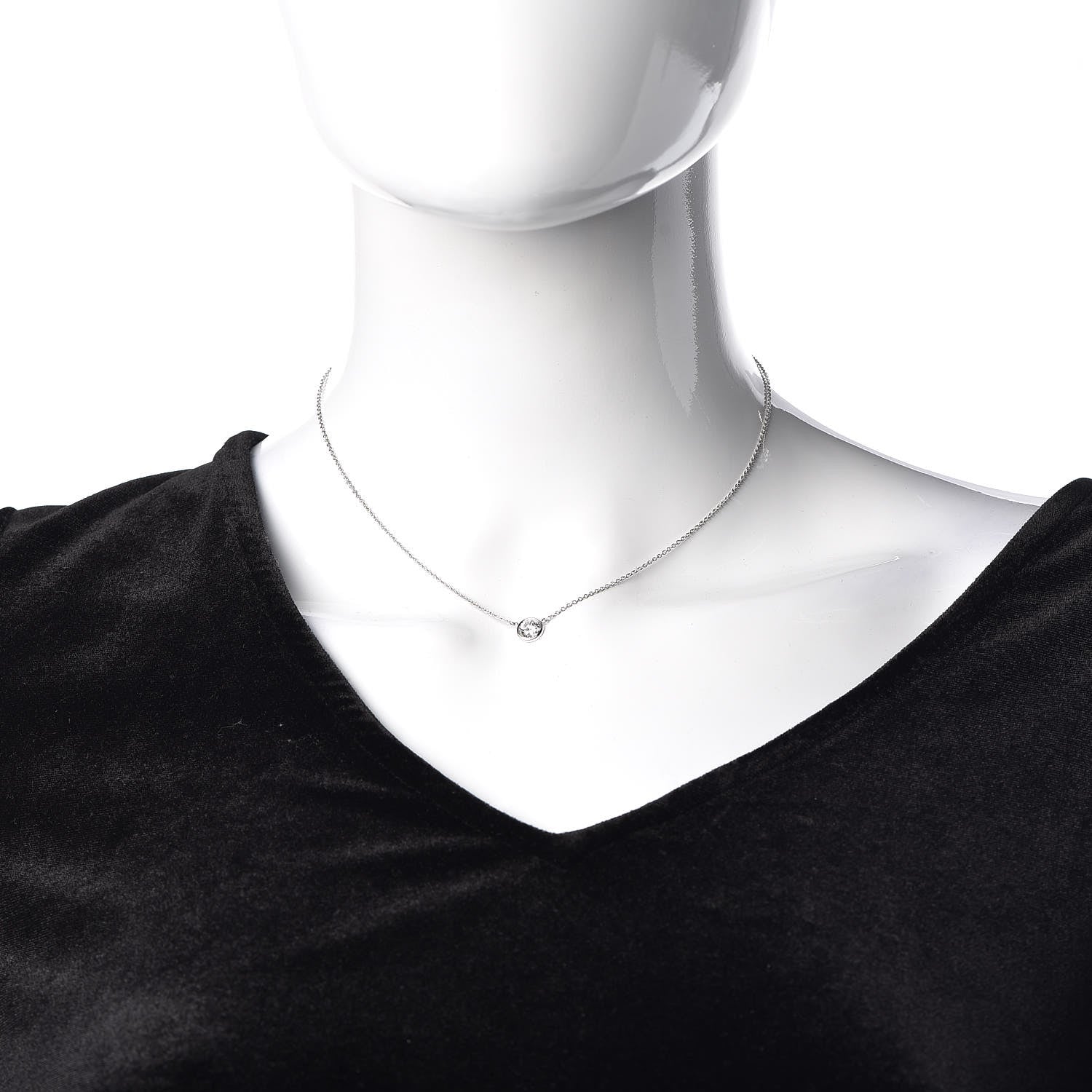 Tiffany Platinum Diamond .60ct Elsa Peretti Diamonds by the Yard Pendant Necklace 2 of 8