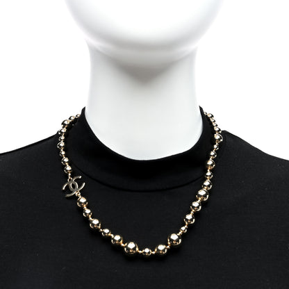 Chanel Metal Bead CC Necklace Gold 2 of 4