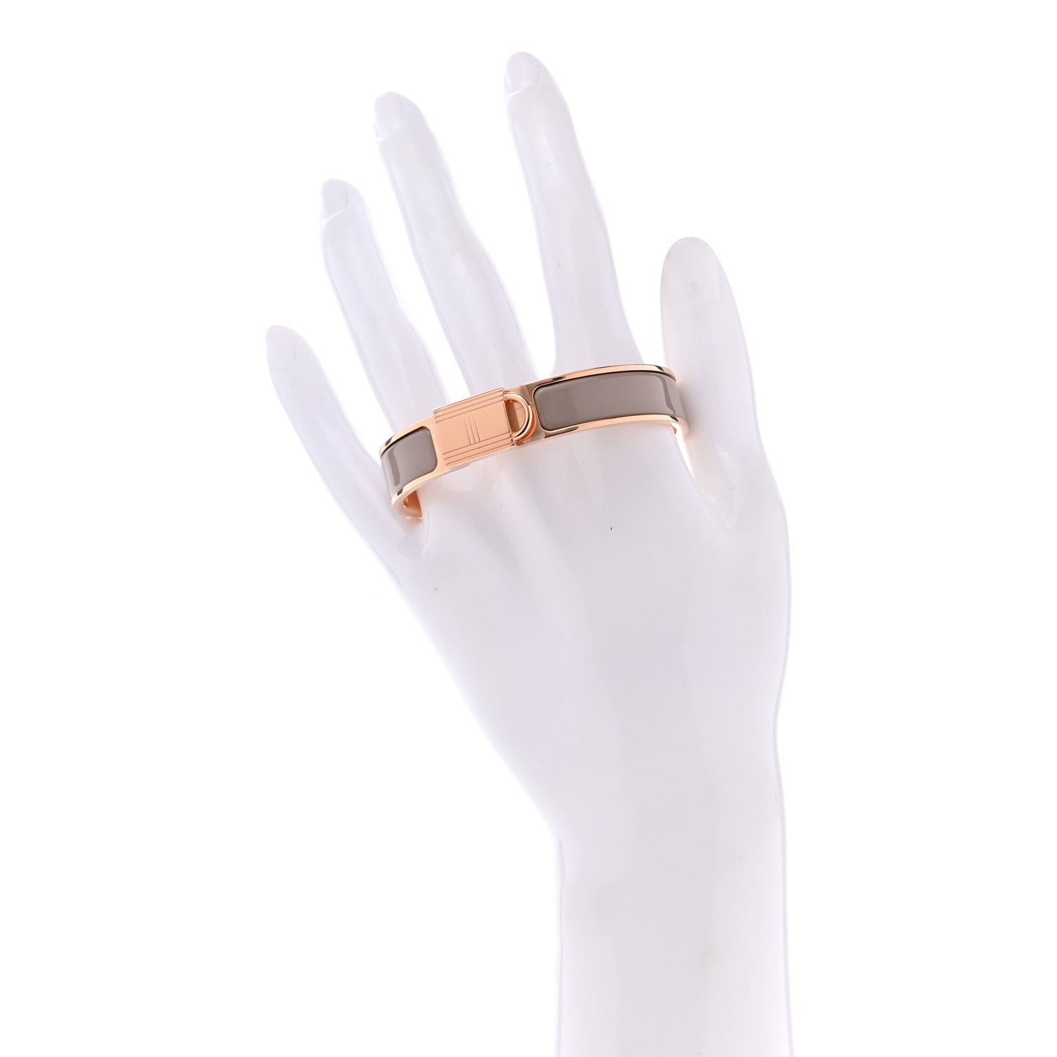 Hermes Enamel Narrow Clic Cadenas Bracelet PM Marron Glace 2 of 9