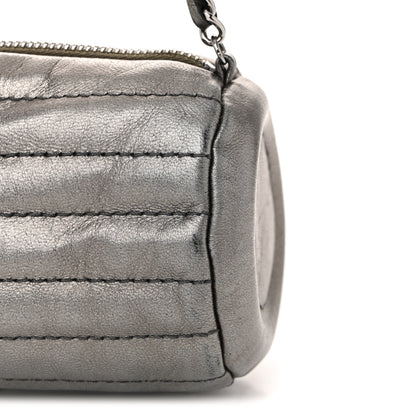 Chanel Metallic Lambskin Horizontal Quilt Pochette Dark Grey 11 of 12