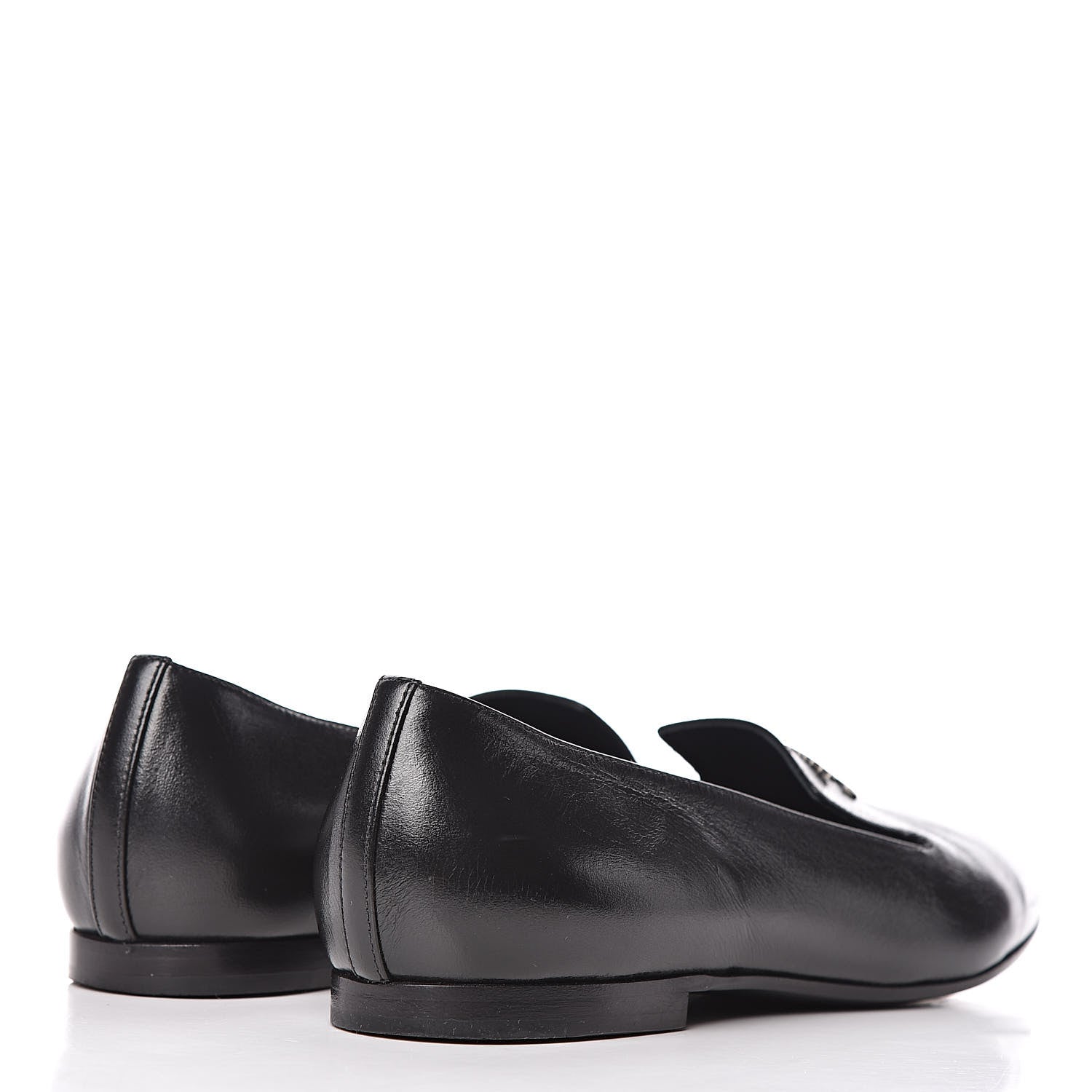 Chanel Lambskin CC Mocassin Loafers 37.5 Black 4 of 13