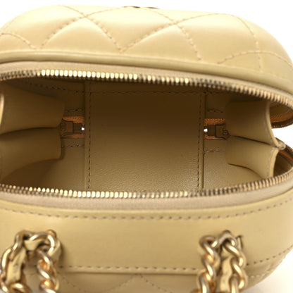 Chanel Lambskin Quilted CC Bubble Vanity Case With Chain Light Yellow 5 of 12