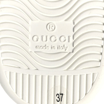 Gucci Calfskin Interlocking G Perforated Womens Ace Sneakers 37 White Grey Sky 8 of 11