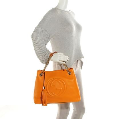 Gucci Pebbled Calfskin Medium Soho Chain Shoulder Bag Curcuma 2 of 7